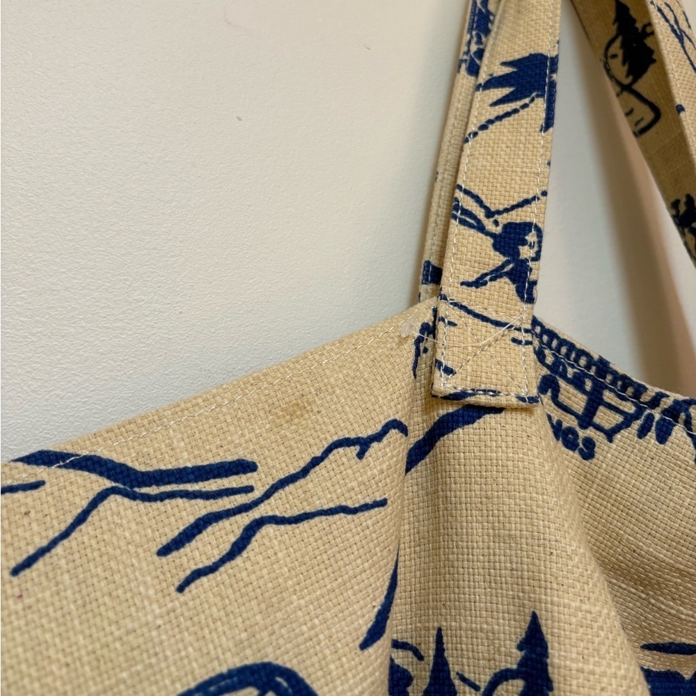 NWOT Urban Outfitters East-West Printed Jute Tote - Picture 7 of 13